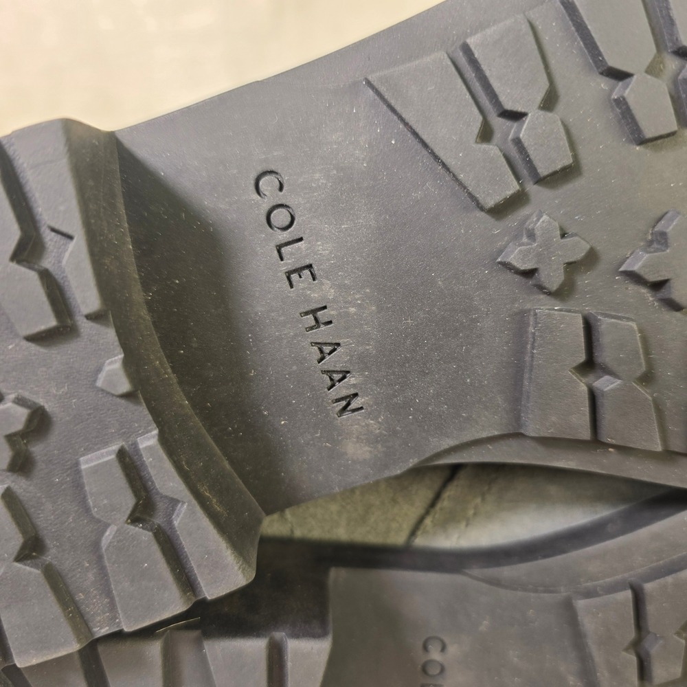 Cole Haan Suede Ankle Boots Grey Faux Fur Trim Waterproof Women 7B Excellent - Picture 6 of 8